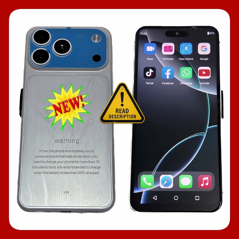 i17 Pro Max Smartphone Silver White READ WIFI ONLY NO CELLULAR Media Player